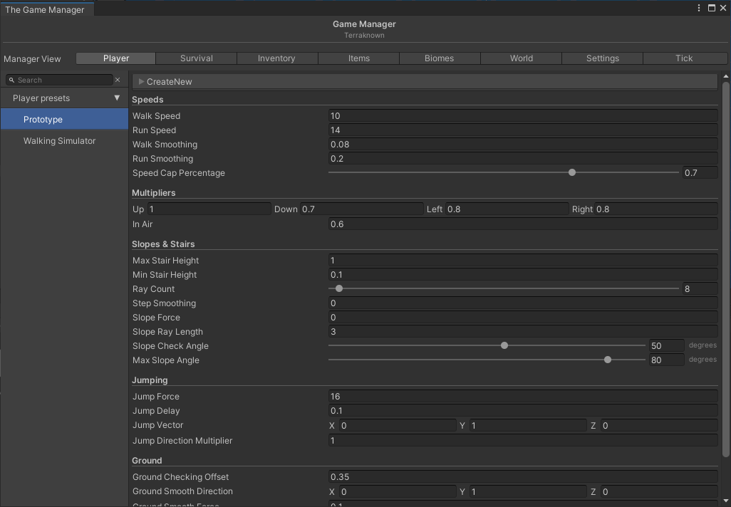 This image shows our custom Game Manager Window.